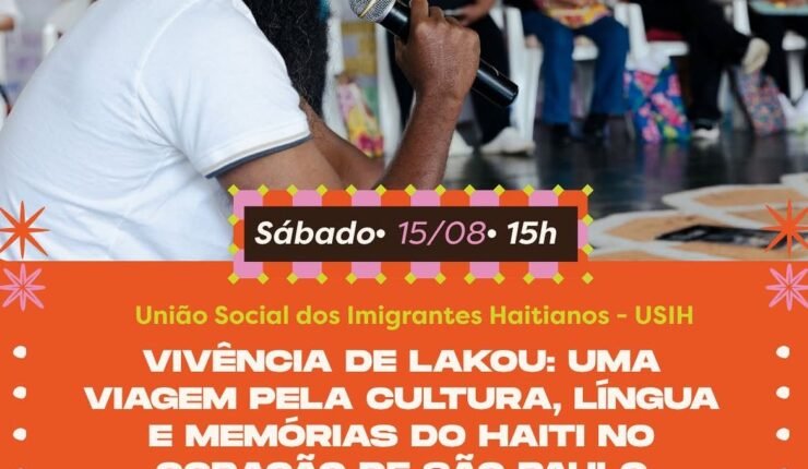 Apresentação sobre a cultura haitiana em São Paulo na sede da USIH durante a Jornada do Patrimônio